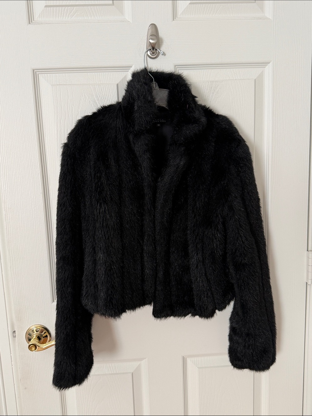 Maria Bianca Nero Black Faux-Fur Jacket medium